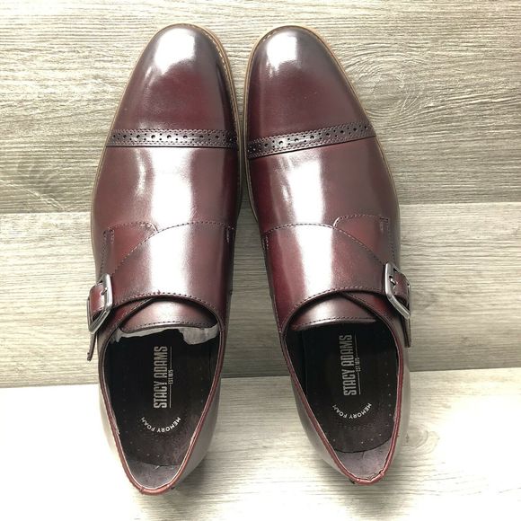 Stacy Adams Desmond Shoes Monk Strap Burgundy main image 5
